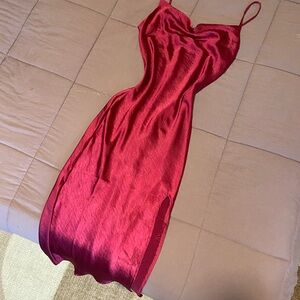Pink Satin Slip Dress